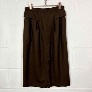 VTG David N Skirt 100% Wool Brown Lined A-Line‎ Dark Academia Preppy Old Money 8